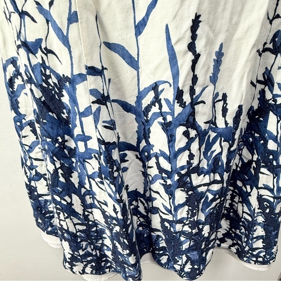 Coldwater Creek Cream Skater Skirt with Smocked Embellishments - Picture 2 of 6